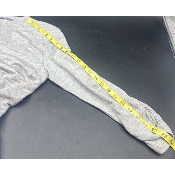 Tart Womens GRAY Open Front Modal Blazer w Ruched Sleeves Stretch Pockets Sz S - Picture 10 of 10